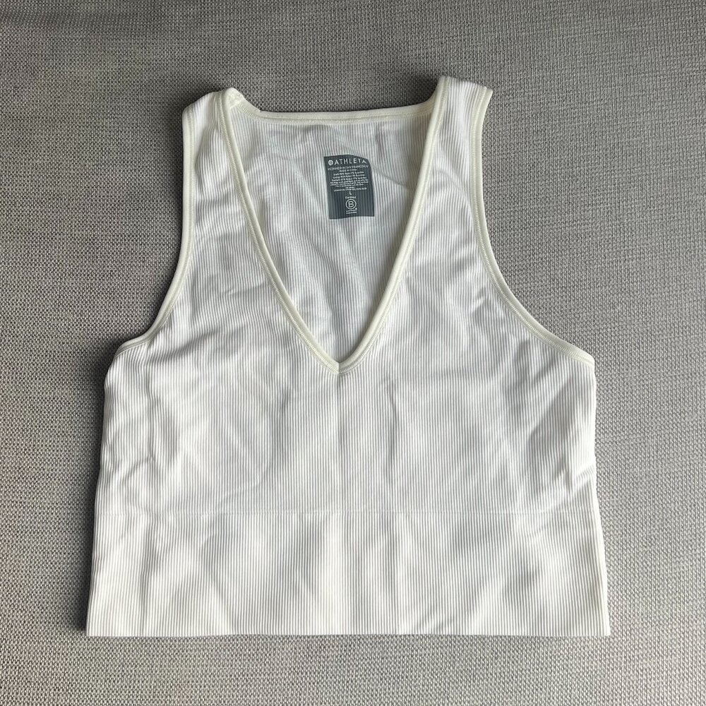 Athleta Ribbed Crop Tank - White - Large